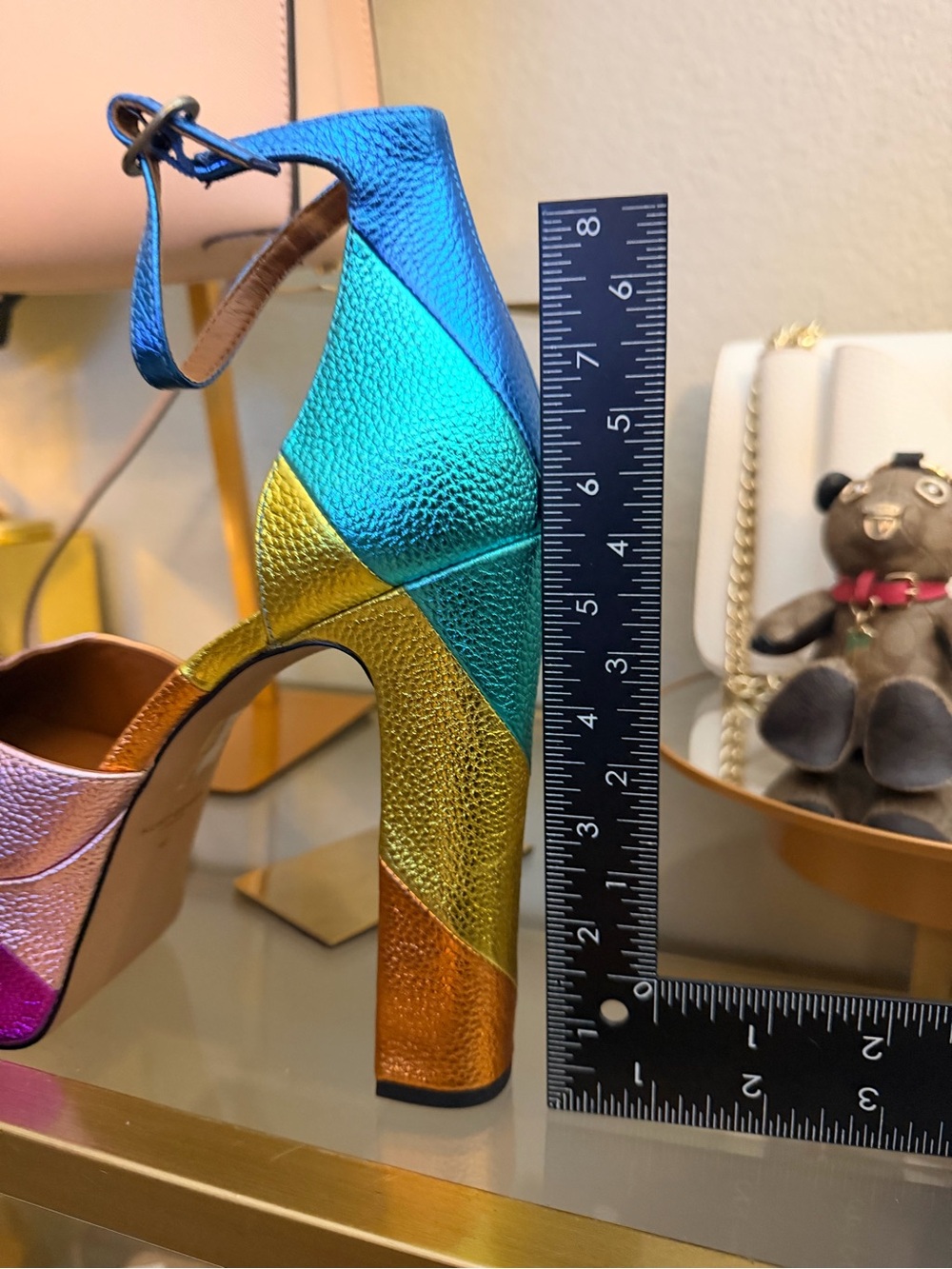 Kurt Geiger Multicolor Metallic Platform Sandals - Picture 12 of 12